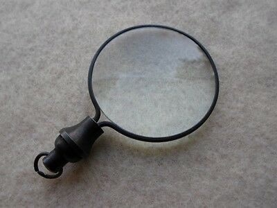 Antique Finish Brass Magnifying Glass - Round Magnifier - Necklace Pendant Charm