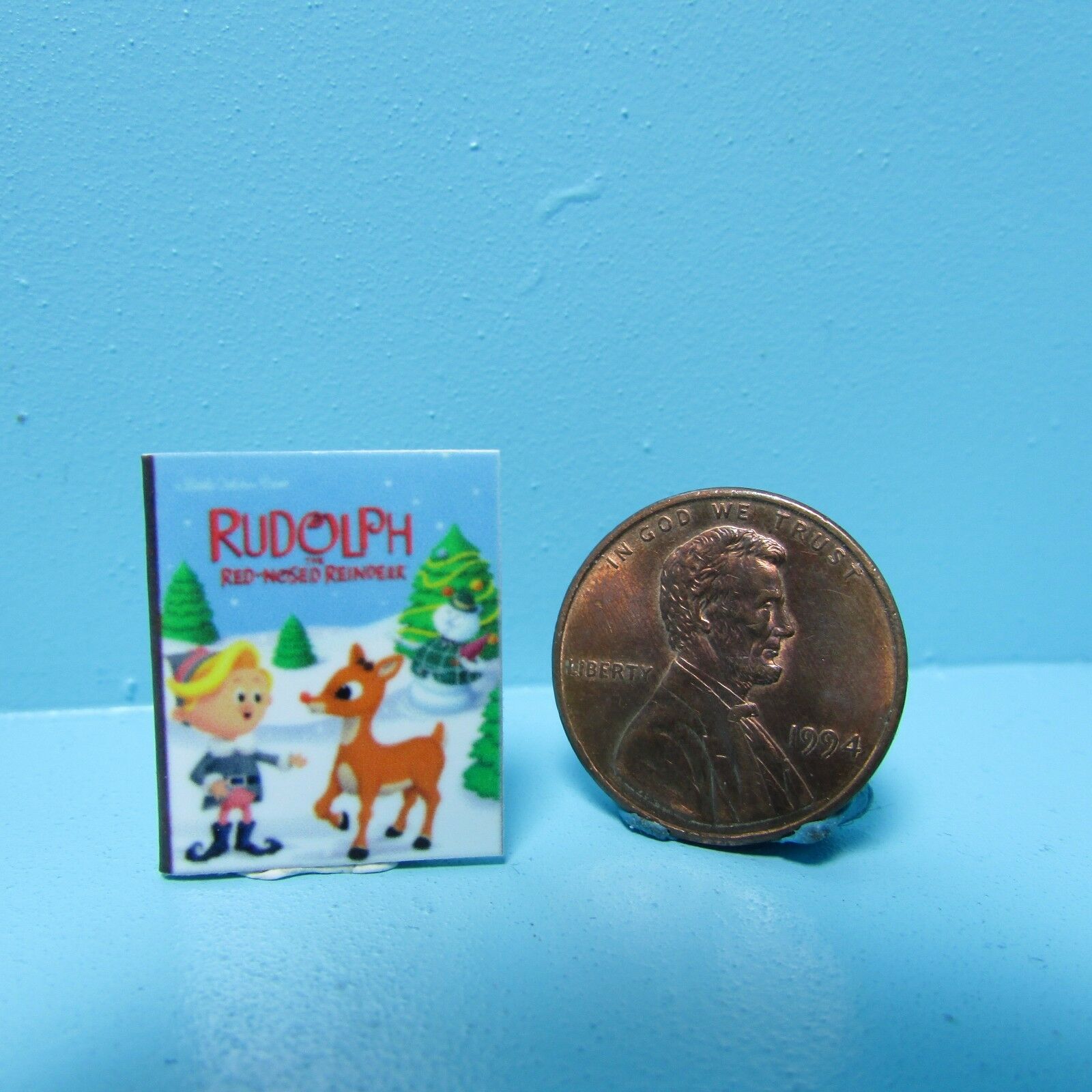 Dollhouse Miniature Detailed Replica Rudolph The Red Nose Reindeer Book B182