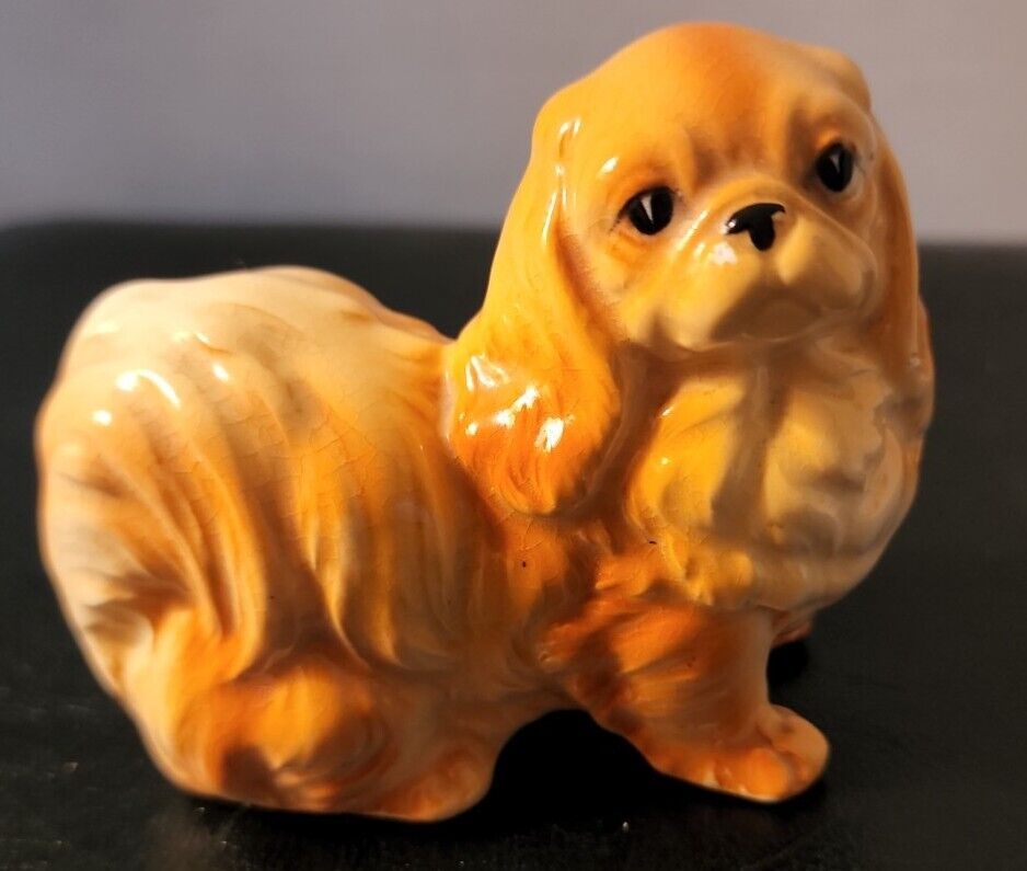 Vintage King Charles Cavalier Porcelain Ceramic Dog Figurine Japan Majestic Read