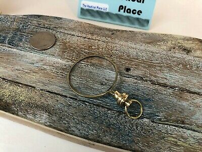 Brass Magnifying Glass - Round Magnifier - Necklace Pendant Charm -antique Style