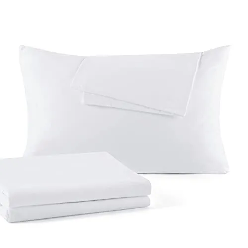 Cotton Standard Pillow Protectors With Zipper 4 Pack - Standard 4 Pack