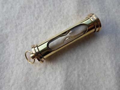 Brass Hourglass Sand Timer - Old Vintage Antique Style - Necklace Pendant Charm