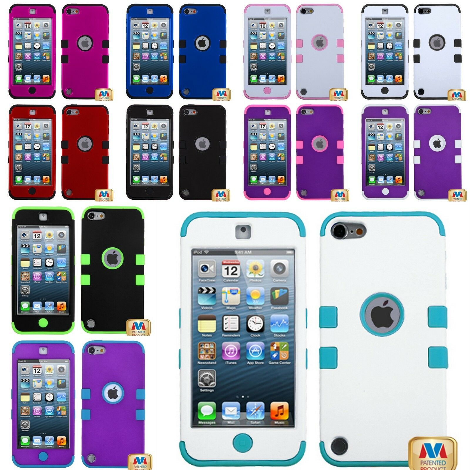 For Ipod Touch 5th 6th 7th Gen - Hard&soft Rubber Hybrid Armor Impact Case Skin