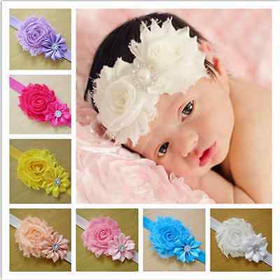 10pcs Hair Bow Band Kids Girls Baby Toddler Infant Flower Headband Accessories