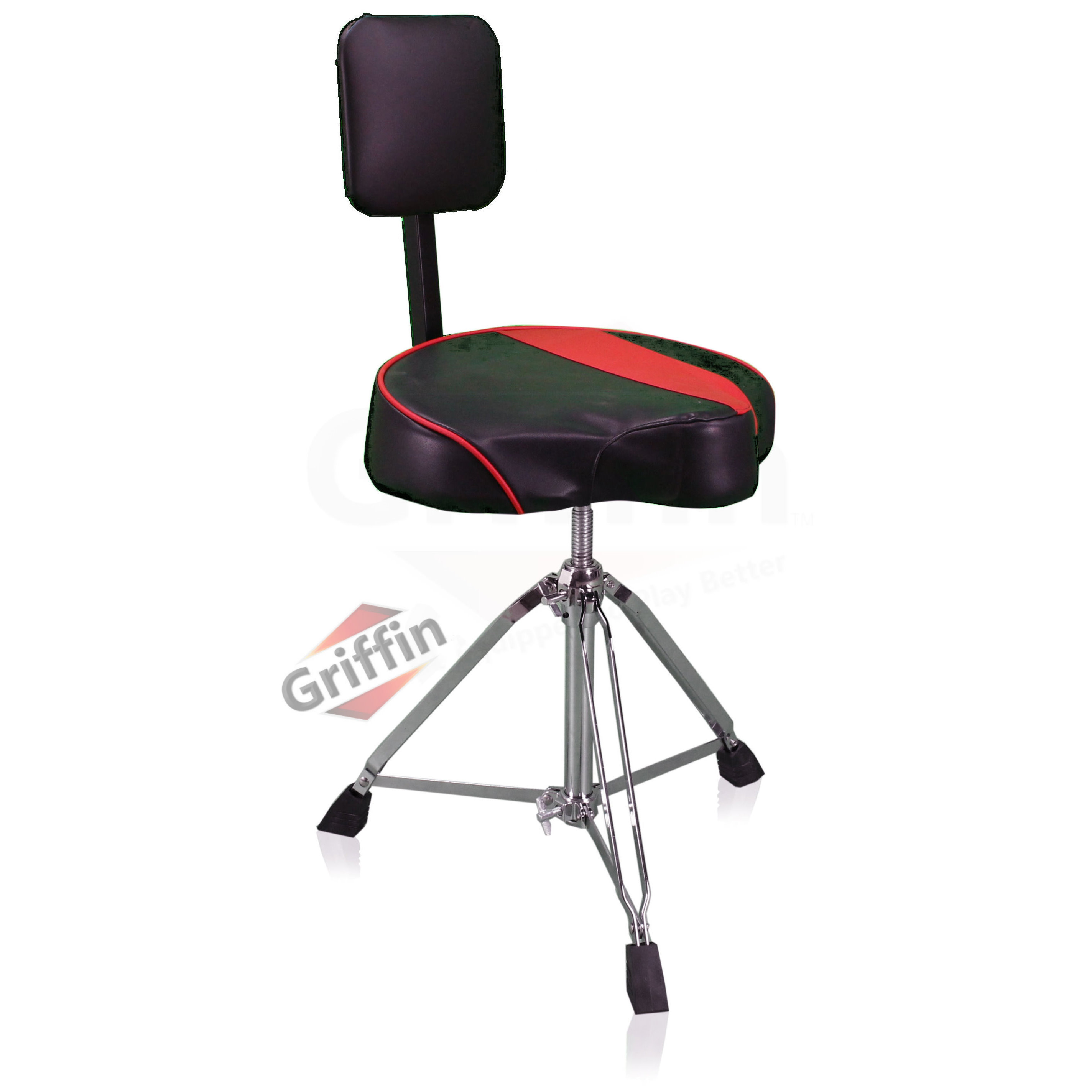 Saddle Drum Throne Backrest Support – Biker Seat Padded Music Guitar Stool Chair