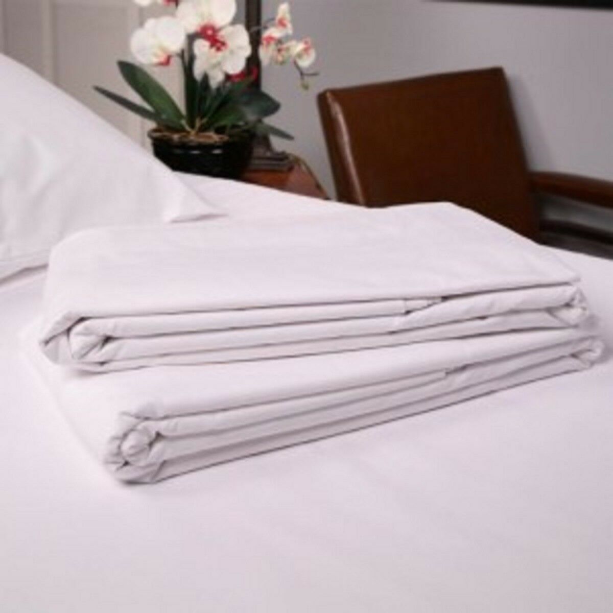 12 New White T180 Twin Bed Flat Sheet 66x104