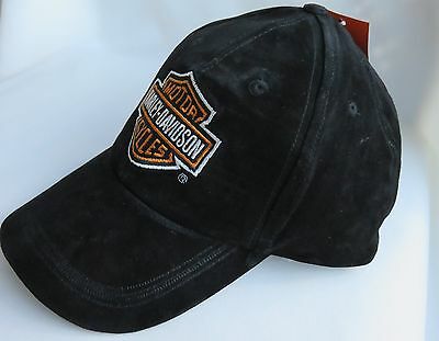 Harley Davidson Nwt Antique Suede Distressed Leather Cap / One Size Fits All