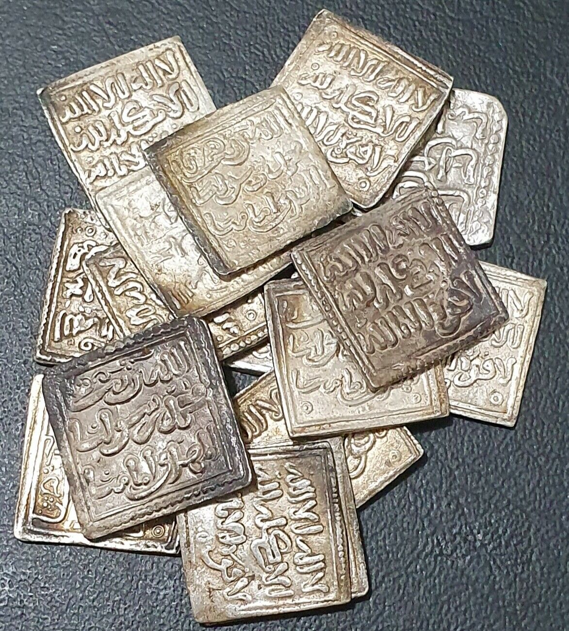 Almohad One Authentic Rare Hammered Silver Coin Antique Square Dirham 13th Ct