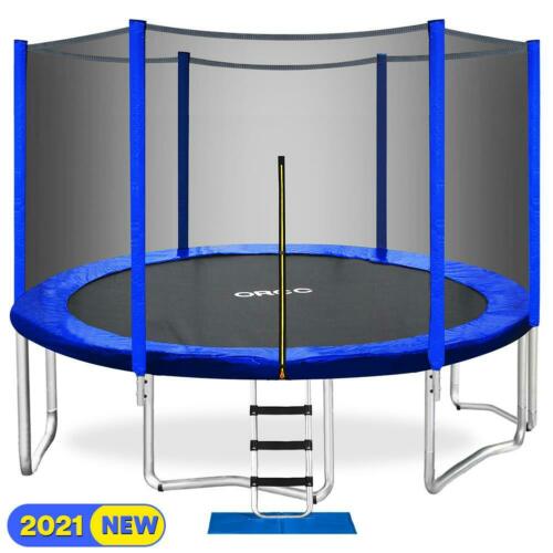 Orcc 2021 Upgrade 15ft Trampoline With Enclosure Net Pad Ladder Lawn Stakes New