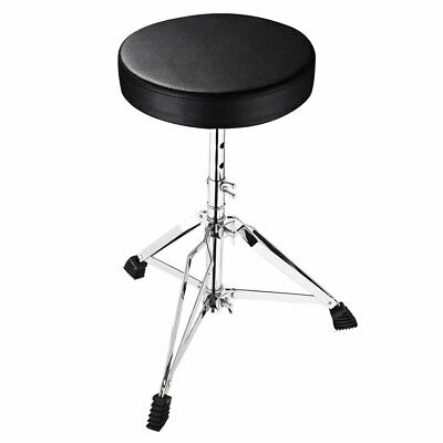 Drum Throne Padded Seat Stool Round Drumming Chair Adjustable Folding Stand